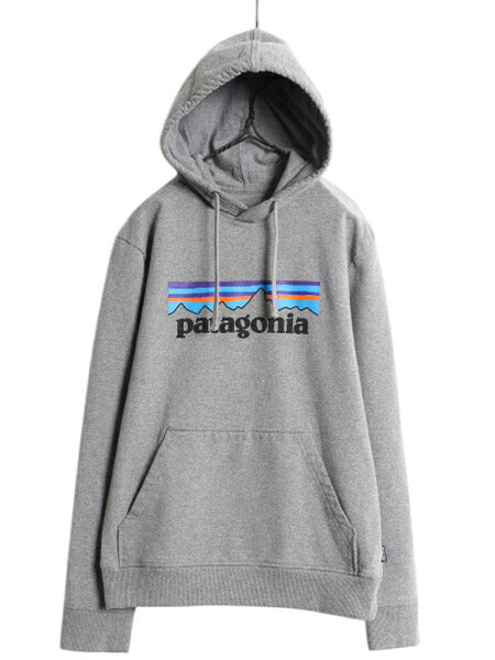 パタゴニア プリント スウェット フード パーカー メンズ S / 18年製 Patagonia トレーナー プルオーバー ストレッチ アウトドア 裏起毛 灰