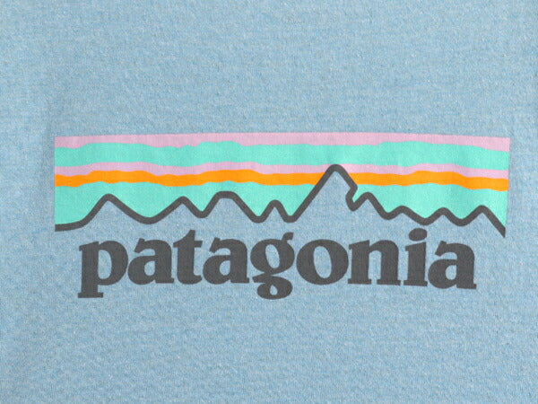 パタゴニア 両面 プリント 長袖 Tシャツ レディース S / Patagonia アウトドア ロンT ロングスリーブ ロゴT バックプリント ライト ブルー