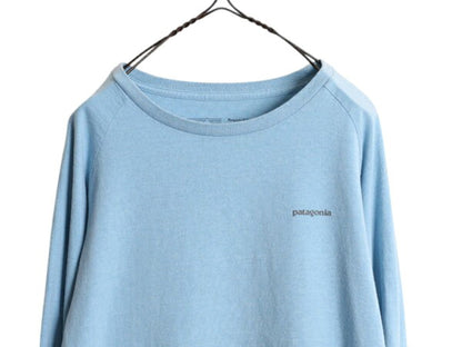 パタゴニア 両面 プリント 長袖 Tシャツ レディース S / Patagonia アウトドア ロンT ロングスリーブ ロゴT バックプリント ライト ブルー