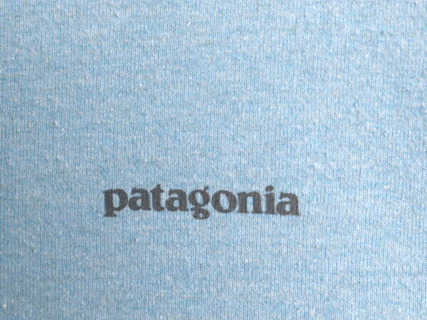 パタゴニア 両面 プリント 長袖 Tシャツ レディース S / Patagonia アウトドア ロンT ロングスリーブ ロゴT バックプリント ライト ブルー