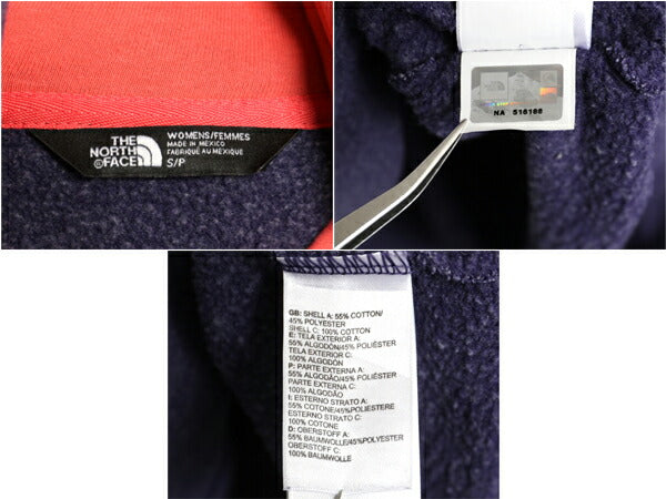 ノースフェイス プリント スウェット フード パーカー レディース S The North Face アウトドア トレーナー プルオーバー 裏起毛 ツートン