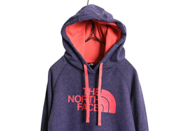 ノースフェイス プリント スウェット フード パーカー レディース S The North Face アウトドア トレーナー プルオーバー 裏起毛 ツートン