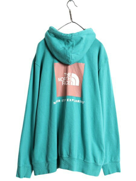 US企画 ノースフェイス 両面 プリント スウェット フード パーカー メンズ XL 程 古着 The North Face プルオーバー トレーナー アウトドア