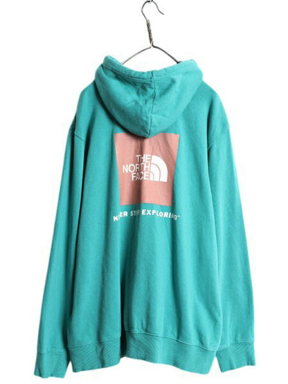 US企画 ノースフェイス 両面 プリント スウェット フード パーカー メンズ XL 程 古着 The North Face プルオーバー トレーナー アウトドア