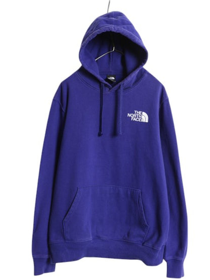 ノースフェイス 両面 プリント スウェット フード パーカー メンズ М / The North Face アウトドア トレーナー プルオーバー 薄手 ブルー