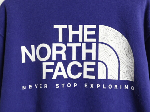 ノースフェイス 両面 プリント スウェット フード パーカー メンズ М / The North Face アウトドア トレーナー プルオーバー 薄手 ブルー