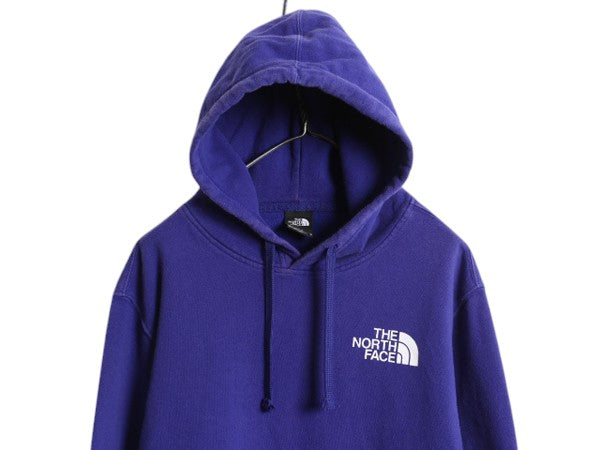 ノースフェイス 両面 プリント スウェット フード パーカー メンズ М / The North Face アウトドア トレーナー プルオーバー 薄手 ブルー