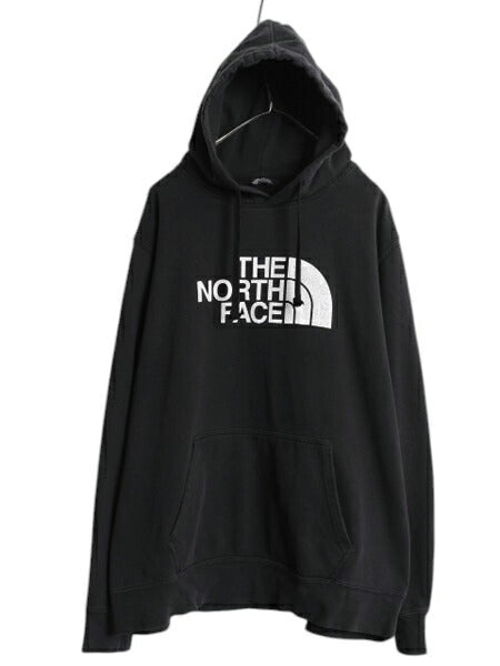 ノースフェイス プリント スウェット フード パーカー メンズ XL / The North Face アウトドア トレーナー  プルオーバー 裏起毛 ブラック