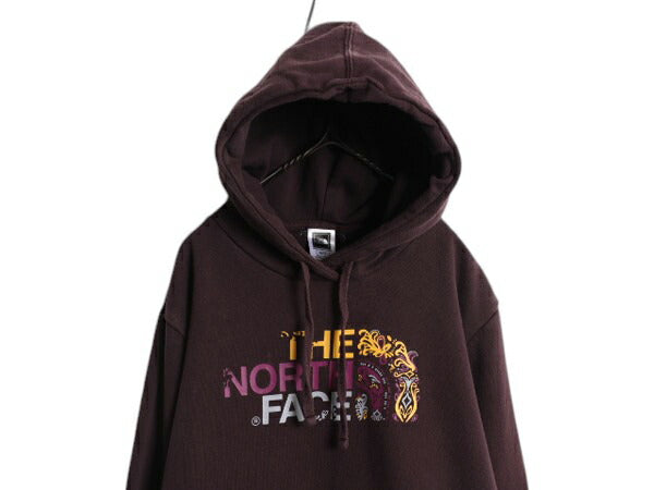 ノースフェイス プリント スウェット フード パーカー レディース XL / The North Face プルオーバー トレーナー 裏起毛 薄手 グラフィック