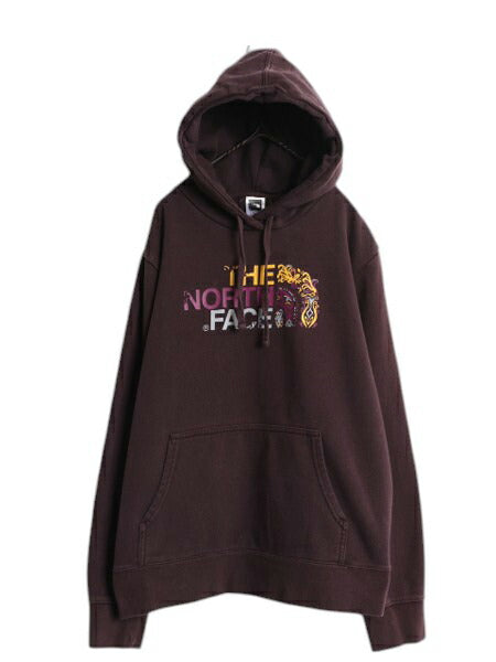 ノースフェイス プリント スウェット フード パーカー レディース XL / The North Face プルオーバー トレーナー 裏起毛 薄手 グラフィック