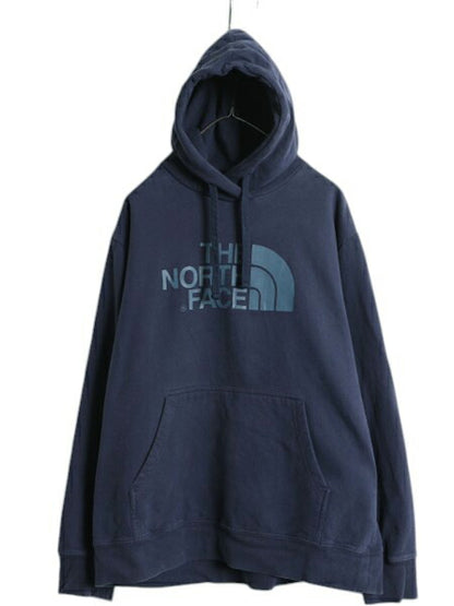 US企画 ノースフェイス プリント スウェット フード パーカー メンズ XL 古着 The North Face プルオーバー トレーナー アウトドア 裏起毛