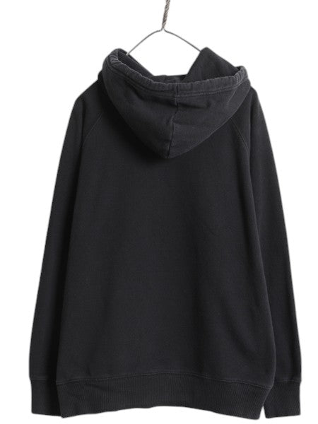 US企画 ノースフェイス プリント スウェット フード パーカー レディース L 古着 The North Face トレーナー プルオーバー 裏起毛 ブラック