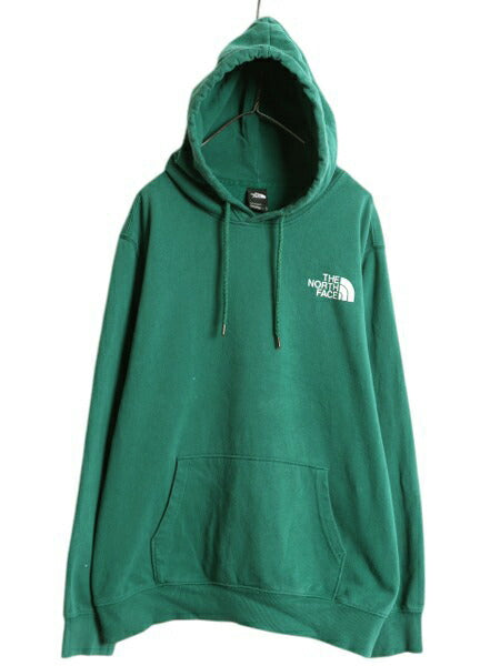 US企画 ノースフェイス 両面 プリント スウェット フード パーカー メンズ XL The North Face プルオーバー トレーナー アウトドア 裏起毛