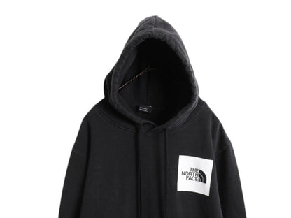 ノースフェイス 両面 プリント スウェット フード パーカー メンズ L 古着 The North Face プルオーバー 裏起毛 アウトドア トレーナー 黒