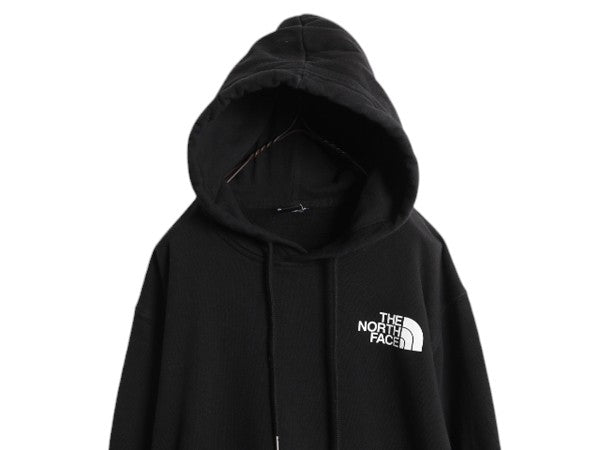 ノースフェイス 両面 プリント スウェット フード パーカー メンズ L The North Face アウトドア プルオーバー トレーナー 裏起毛 ブラック