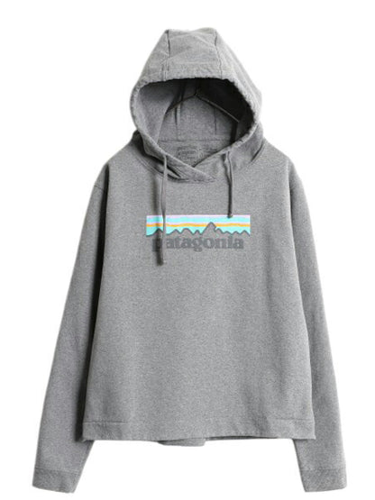 パタゴニア プリント スウェット フード パーカー レディース L / 古着 Patagonia トレーナー プルオーバー ストレッチ 裏起毛 アウトドア