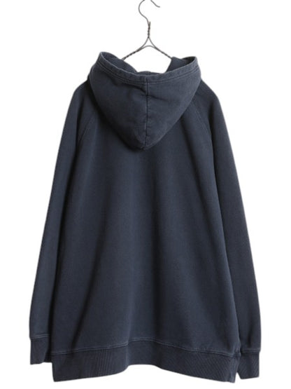 ノースフェイス プリント スウェット フード パーカー レディース XL 古着 The North Face プルオーバー トレーナー 裏起毛 アウトドア 紺