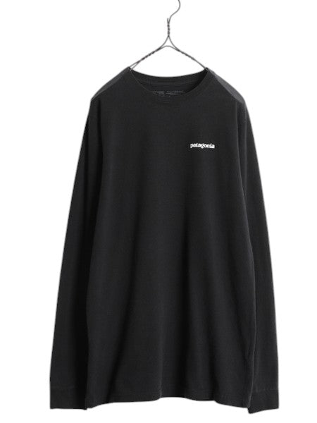 パタゴニア 両面 プリント 長袖 Tシャツ メンズ М / 古着 18年製 Patagonia アウトドア ロンT ロングスリーブ ロゴT P6 バックプリント 黒
