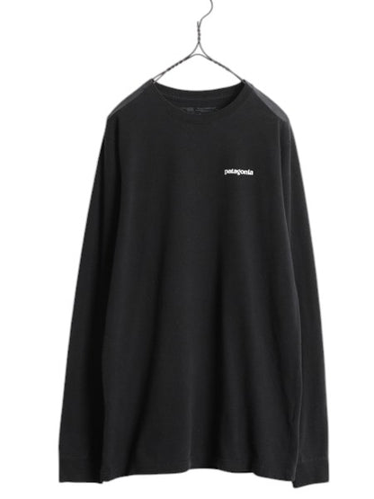 パタゴニア 両面 プリント 長袖 Tシャツ メンズ М / 古着 18年製 Patagonia アウトドア ロンT ロングスリーブ ロゴT P6 バックプリント 黒