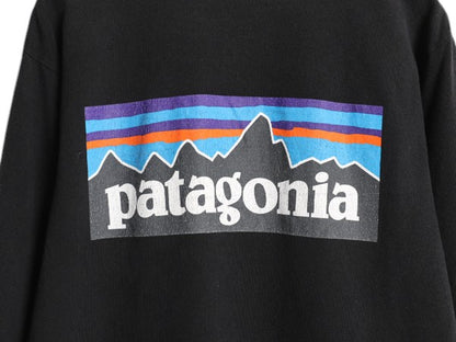 パタゴニア 両面 プリント 長袖 Tシャツ メンズ М / 古着 18年製 Patagonia アウトドア ロンT ロングスリーブ ロゴT P6 バックプリント 黒