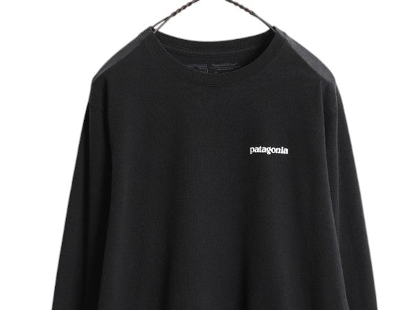 パタゴニア 両面 プリント 長袖 Tシャツ メンズ М / 古着 18年製 Patagonia アウトドア ロンT ロングスリーブ ロゴT P6 バックプリント 黒