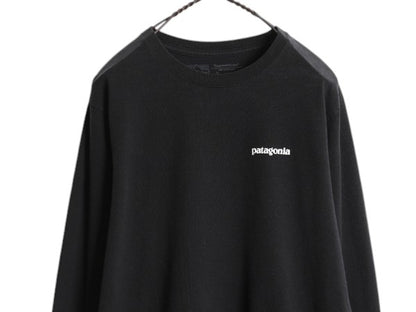 パタゴニア 両面 プリント 長袖 Tシャツ メンズ М / 古着 18年製 Patagonia アウトドア ロンT ロングスリーブ ロゴT P6 バックプリント 黒