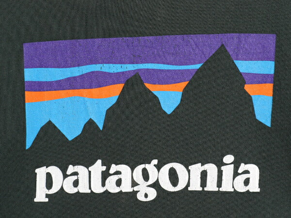 パタゴニア プリント 長袖 Tシャツ メンズ М 17年製 Patagonia アウトドア ロンT ロングスリーブ グラフィック ステッカー ロゴ ブラック
