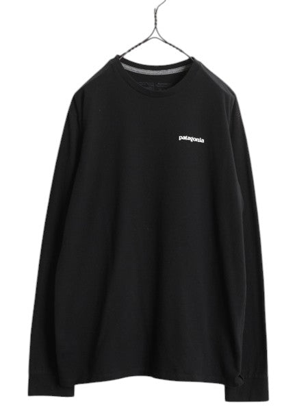パタゴニア 両面 プリント 長袖 Tシャツ メンズ S / 古着 20年製 Patagonia アウトドア ロンT ロングスリーブ ロゴT P6 バックプリント 黒