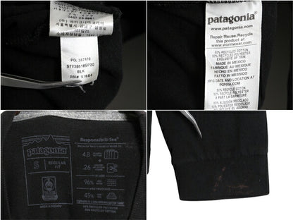 パタゴニア 両面 プリント 長袖 Tシャツ メンズ S / 古着 20年製 Patagonia アウトドア ロンT ロングスリーブ ロゴT P6 バックプリント 黒
