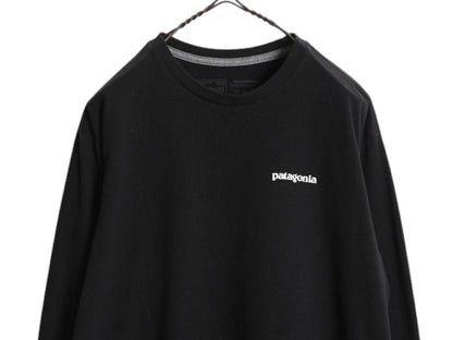 パタゴニア 両面 プリント 長袖 Tシャツ メンズ S / 古着 20年製 Patagonia アウトドア ロンT ロングスリーブ ロゴT P6 バックプリント 黒