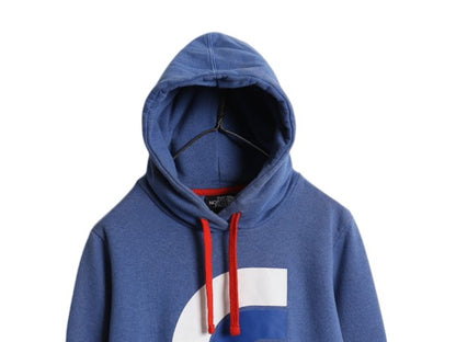 2014年 オリンピック ノースフェイス プリント スウェット フード パーカー レディース L The North face プルオーバー 裏起毛 USA 限定 青