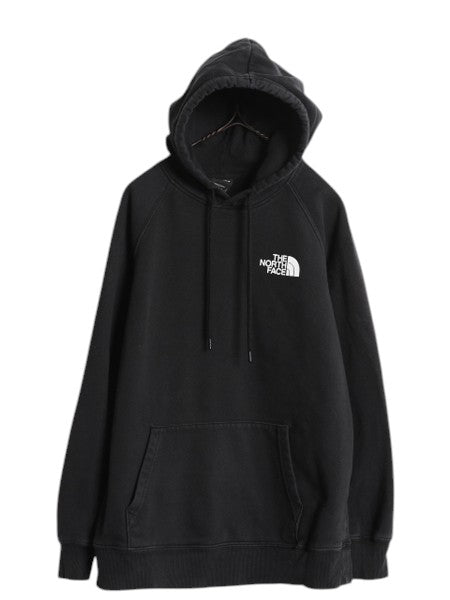 ノースフェイス 両面 プリント スウェット フード パーカー レディース М The North Face プルオーバー トレーナー グラフィック ブラック