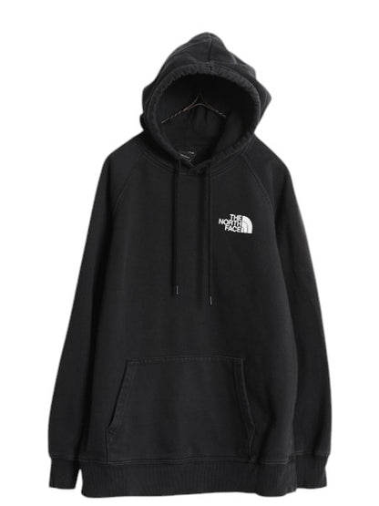 ノースフェイス 両面 プリント スウェット フード パーカー レディース М The North Face プルオーバー トレーナー グラフィック ブラック