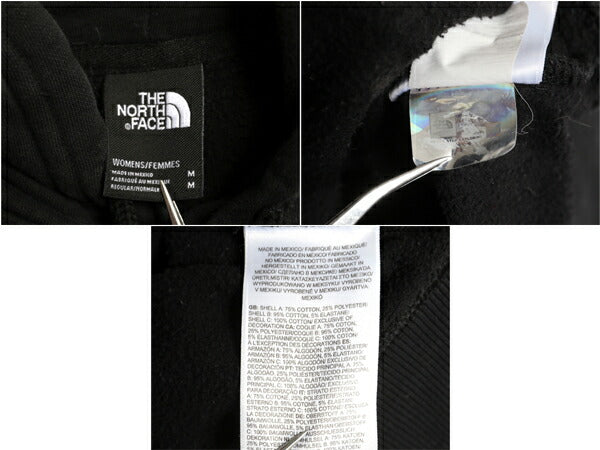 ノースフェイス 両面 プリント スウェット フード パーカー レディース М The North Face プルオーバー トレーナー グラフィック ブラック