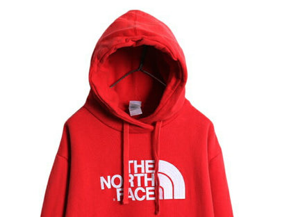 ノースフェイス ロゴ 刺繍 スウェット フード パーカー メンズ XL / The North Face プルオーバー トレーナー 裏起毛 ワンポイント レッド