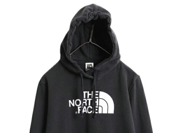 ノースフェイス プリント スウェット フード パーカー レディース L The North Face アウトドア トレーナー プルオーバー 裏起毛 ブラック