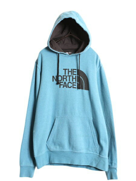 ノースフェイス プリント スウェット フード パーカー メンズ М / The North Face 裏起毛 トレーナー プルオーバー アウトドア ツートン