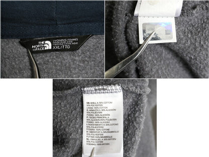 ノースフェイス プリント スウェット フード パーカー レディース XXL 古着 The North Face トレーナー プルオーバー アウトドア ツートン