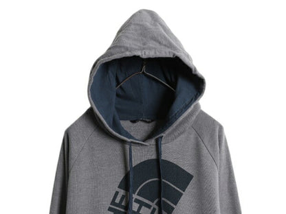 ノースフェイス プリント スウェット フード パーカー レディース XXL 古着 The North Face トレーナー プルオーバー アウトドア ツートン