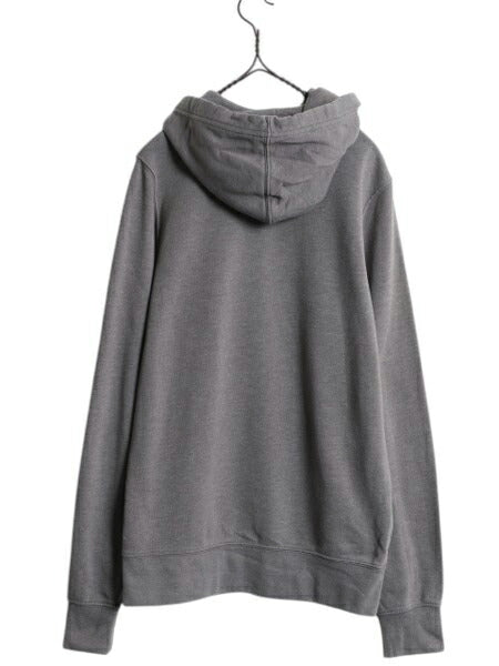 ノースフェイス プリント スウェット フード パーカー メンズ S / 古着 The North Face プルオーバー 裏起毛 トレーナー アウトドア グレー