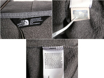 ノースフェイス プリント スウェット フード パーカー メンズ S / 古着 The North Face プルオーバー 裏起毛 トレーナー アウトドア グレー