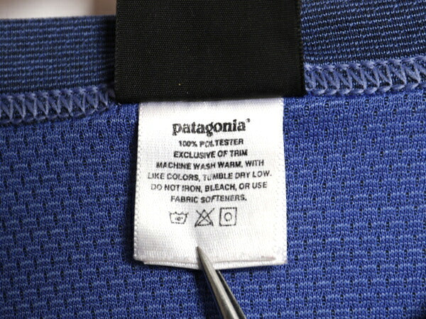 00s USA製 パタゴニア キャプリーン 長袖 Tシャツ メンズ L 00年製 オールド Patagonia クルーネック ロンT アンダーシャツ ストレッチ 青