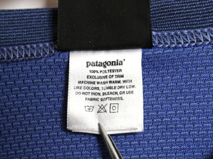 00s USA製 パタゴニア キャプリーン 長袖 Tシャツ メンズ L 00年製 オールド Patagonia クルーネック ロンT アンダーシャツ ストレッチ 青