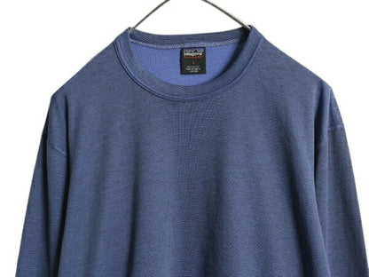 00s USA製 パタゴニア キャプリーン 長袖 Tシャツ メンズ L 00年製 オールド Patagonia クルーネック ロンT アンダーシャツ ストレッチ 青