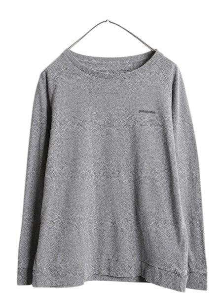 パタゴニア 両面 プリント 長袖 Tシャツ レディース S / 古着 19年製 Patagonia アウトドア ロンT ロングスリーブ ロゴT バックプリント 灰