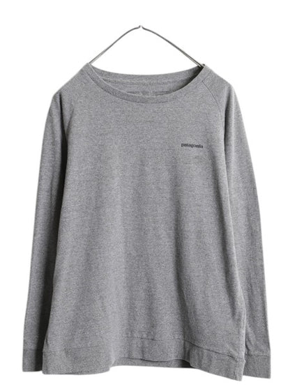 パタゴニア 両面 プリント 長袖 Tシャツ レディース S / 古着 19年製 Patagonia アウトドア ロンT ロングスリーブ ロゴT バックプリント 灰