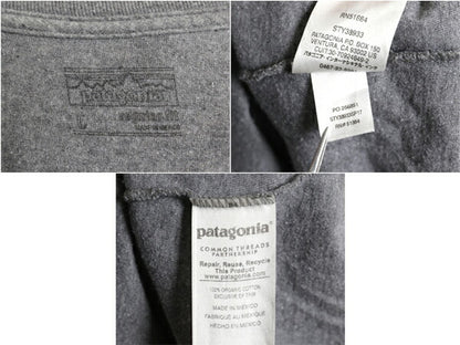 パタゴニア 両面 プリント 長袖 Tシャツ メンズ L / 古着 17年製 Patagonia アウトドア ロンT ロングスリーブ ロゴT P6 バックプリント 灰