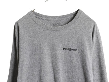 パタゴニア 両面 プリント 長袖 Tシャツ メンズ L / 古着 17年製 Patagonia アウトドア ロンT ロングスリーブ ロゴT P6 バックプリント 灰