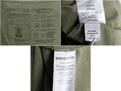 パタゴニア 両面 プリント 長袖 Tシャツ メンズ S / 古着 18年製 Patagonia アウトドア ロンT ロングスリーブ ロゴT P6 バックプリント 緑