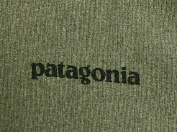 パタゴニア 両面 プリント 長袖 Tシャツ メンズ S / 古着 18年製 Patagonia アウトドア ロンT ロングスリーブ ロゴT P6 バックプリント 緑
